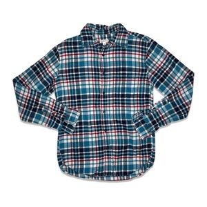 Merona Blue & Red Plaid Flannel Button Down Shirt
